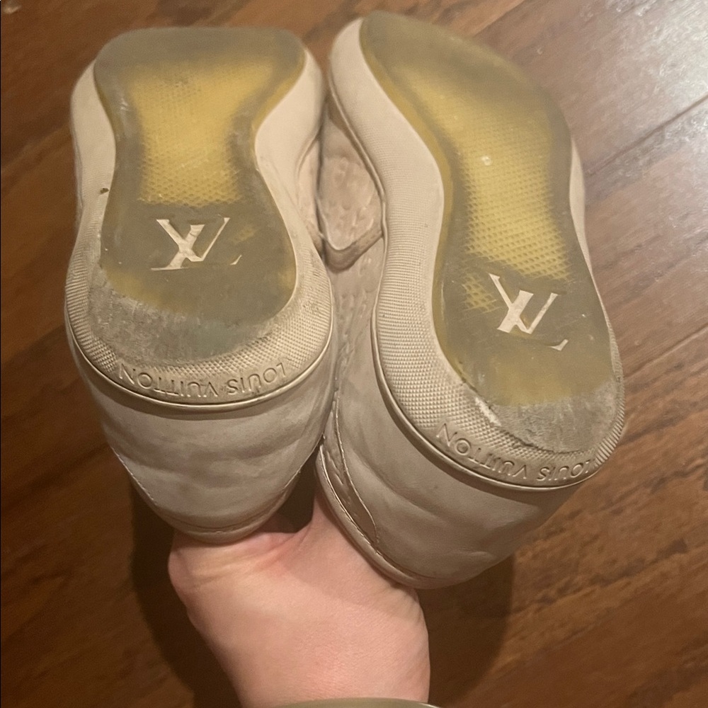Louis Vuitton Powder Pink Monogram Nubuck Leather Popincourt Sneakers Size 37.5 - Picture 5 of 9